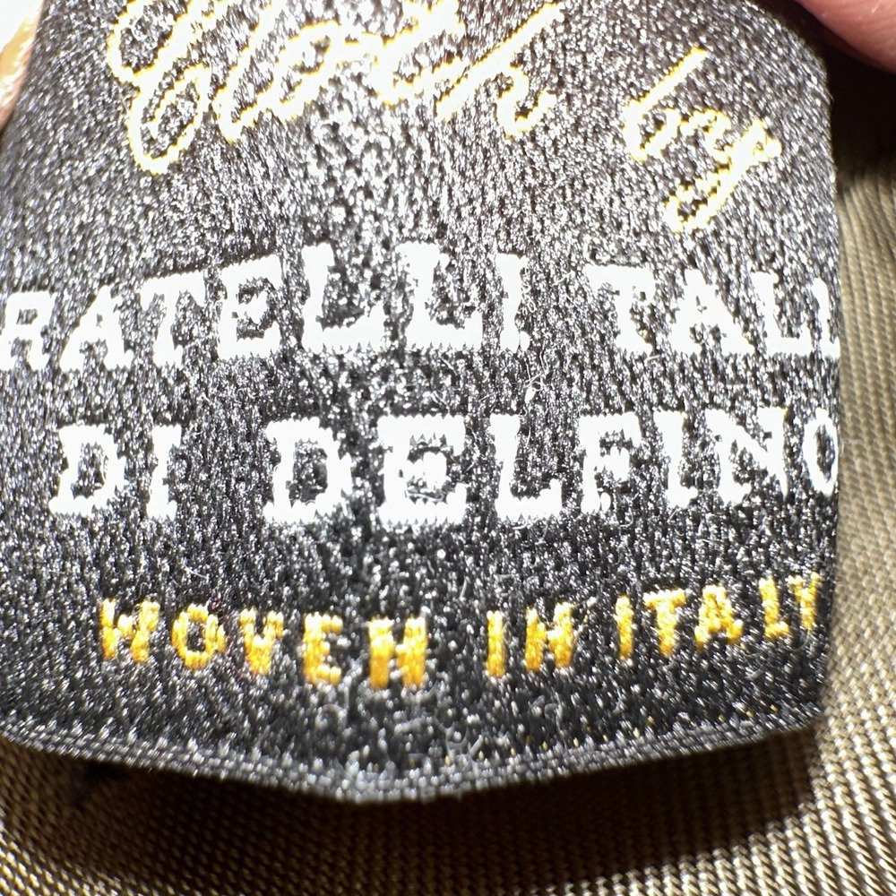 CANALI 46R Fratelli S120's Wool Micro Houndstooth Windowpane‎ Olive Green *flaw* - Picture 13 of 14